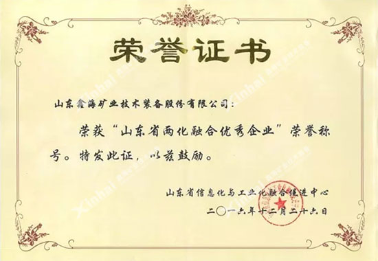 2016年度山東省兩化融合優秀企業